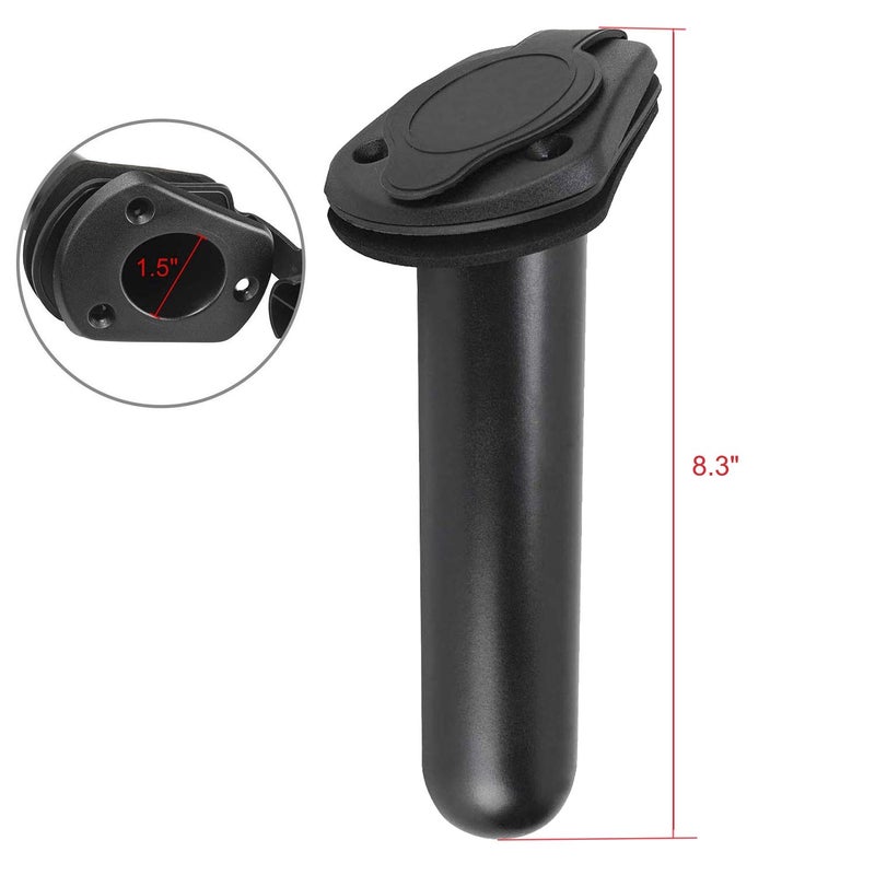 NovelBee 4 Pack of Kayak Deck Plastic Flush Mount Fishing Boat Rod Holders with Cap Cover,Gasket and Mounting Screws - Image 2